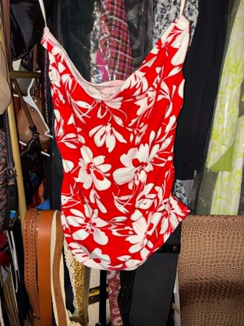 Torrid Foxy Ruched Tube Top — Red & White — Size 2 NWOT